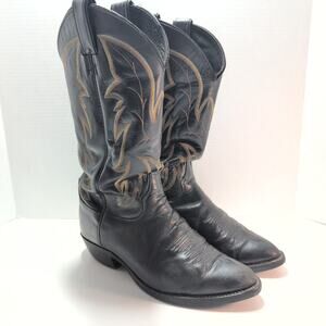 Justin Royal Classic 1419 Men's Leather Black Western Cowboy Boots Size 7.5 EEE